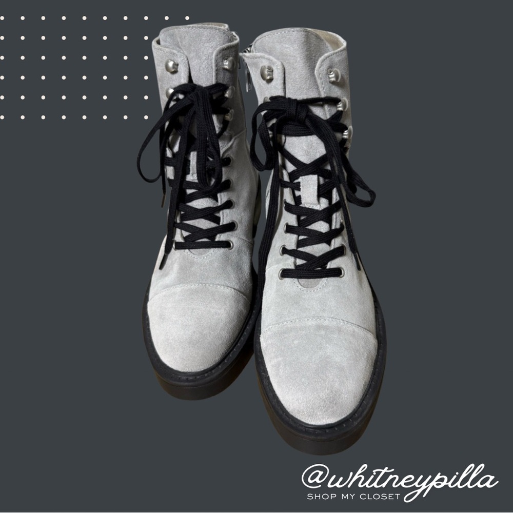 All Saints Gray Lace-Up Boots